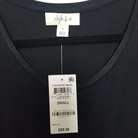 Style & Co Short Sleeve Tie Waist Maxi Dress -S - Picture 7 of 9